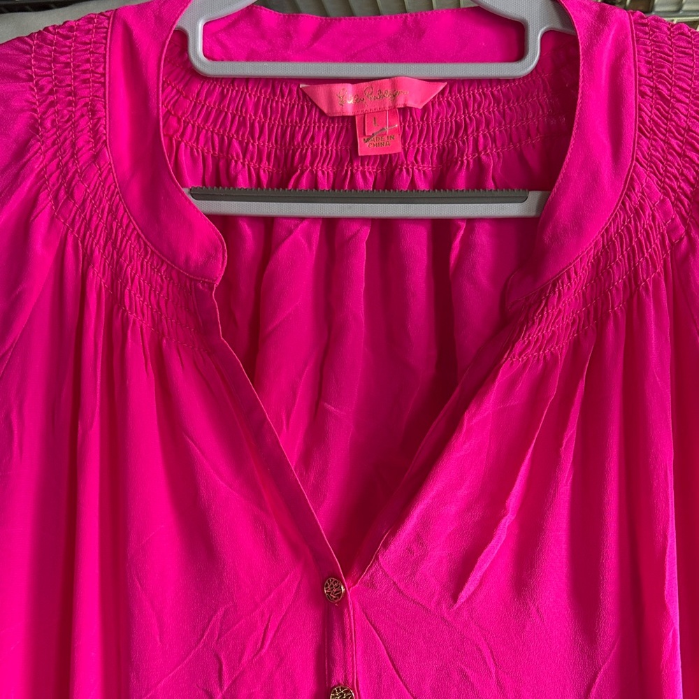 Lilly Pulitzer 100% Silk Blouse Used